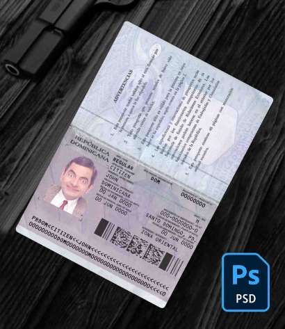 Dominican Repubic passport version 2 PSD